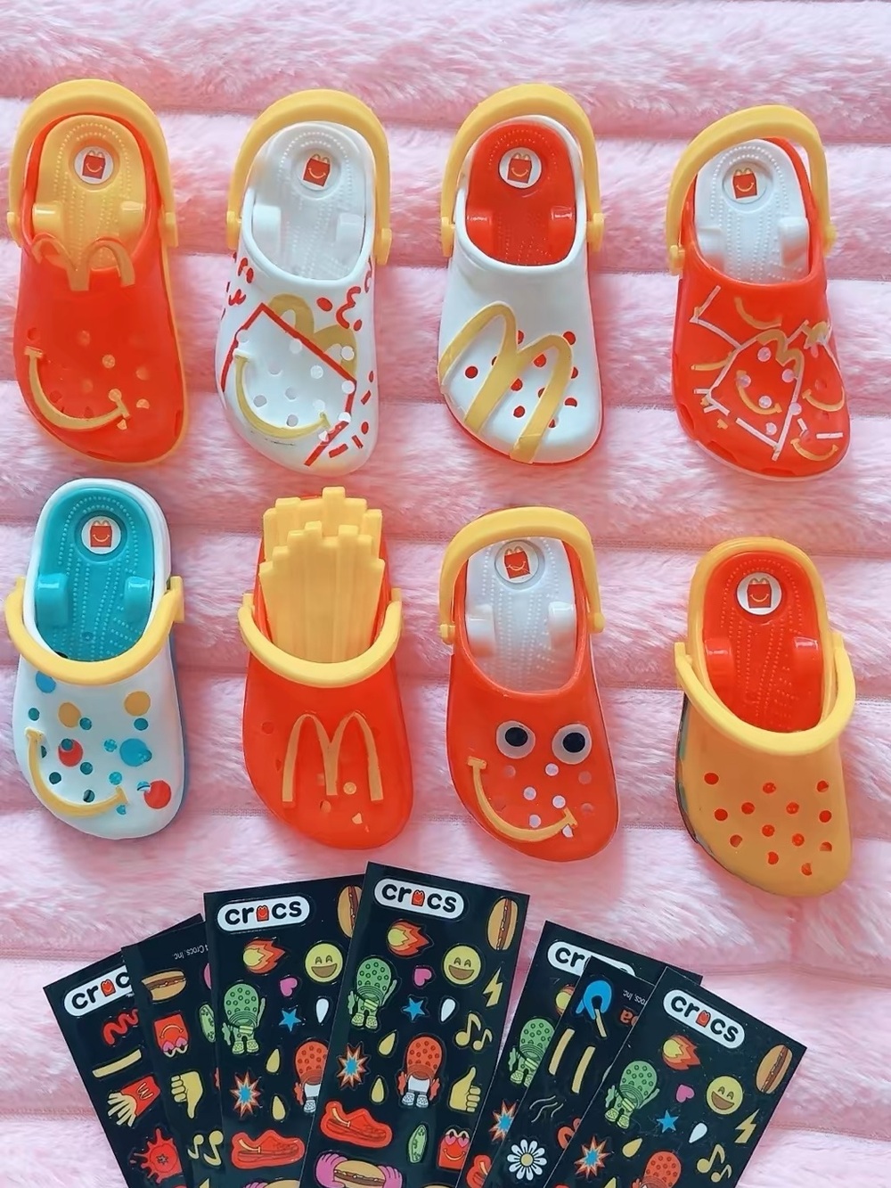 McDonalds key chain CROCS , White & Yellow Clog Sandals with Playful Icons